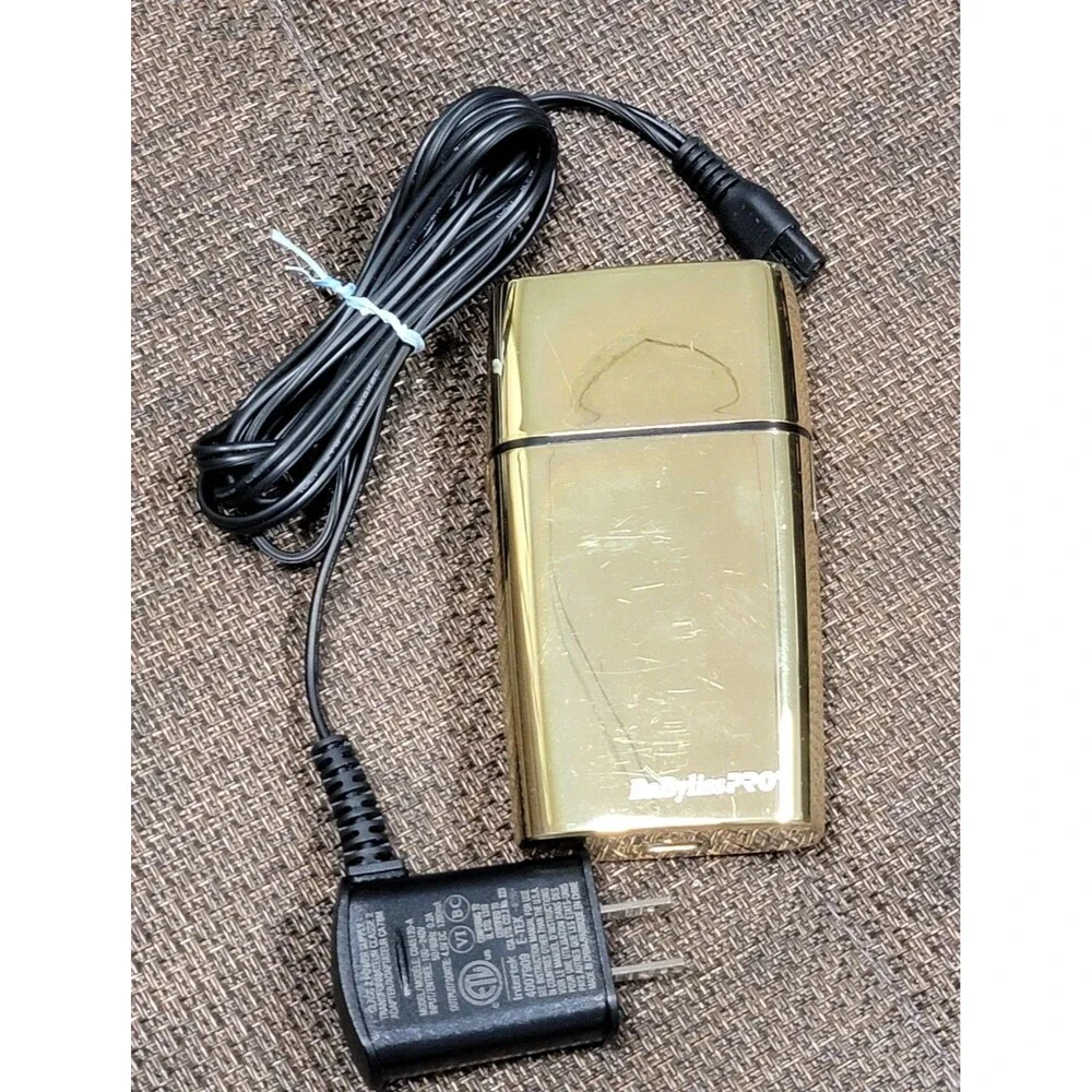 USED Babyliss Pro Foil FX02 FXFS2G Cord / Cordless Metal Double Foil Shaver Gold
